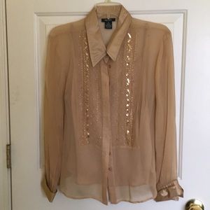 Bob Mackie Silk Beaded Blouse with Camisole